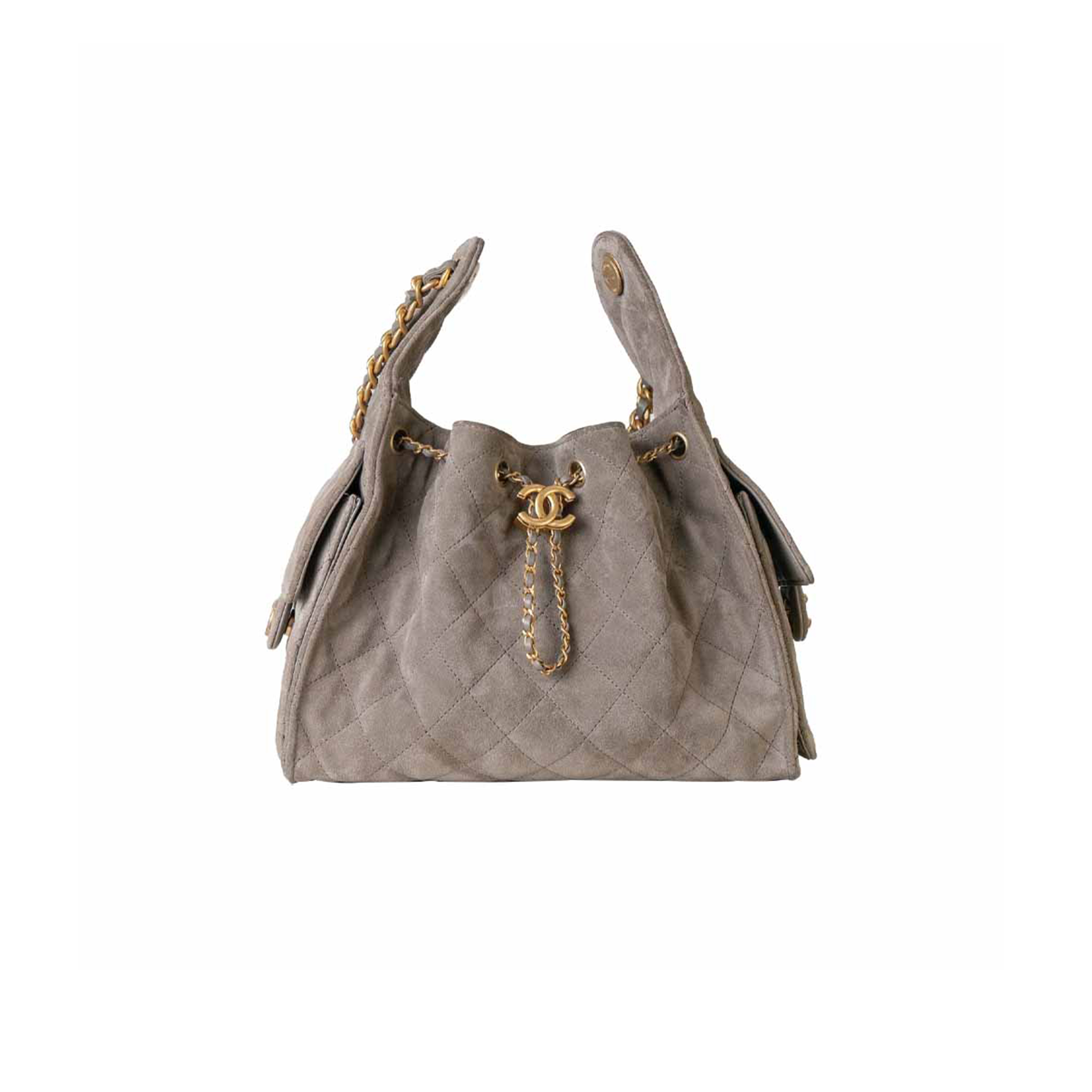 CHANEL 25C SUEDE POCKET HOBO BAG (30*26*14cm) 